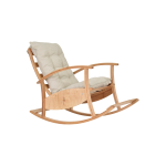 Dandini Naturel Ahşap Sallanan Koltuk Tv Sandalyesi Krem - Görsel 2