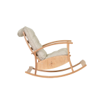 Dandini Naturel Ahşap Sallanan Koltuk Tv Sandalyesi Krem - Görsel 3