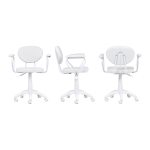 Vilinze Deniz Kollu Çalışma Koltuğu Tekerlekli Ofis Sandalyesi Beyaz - Teddy Beyaz - Görsel 3