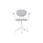 Vilinze Deniz Kollu Çalışma Koltuğu Tekerlekli Ofis Sandalyesi Beyaz - Teddy Açık Gri - Görsel 2