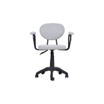 Vilinze Deniz Kollu Çalışma Koltuğu Tekerlekli Ofis Sandalyesi Siyah - Teddy Açık Gri - Görsel 2