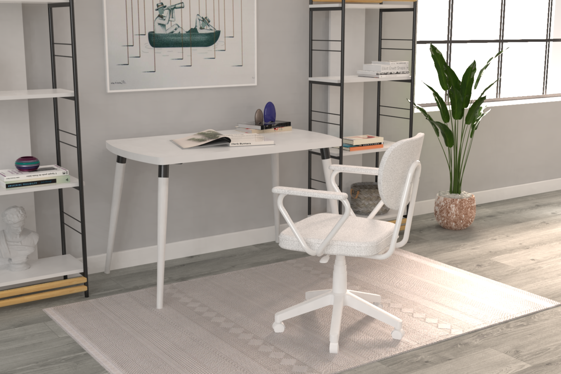 deniz-kollu-ofis-ideasofta1 Vilinze Deniz Kollu Çalışma Koltuğu Tekerlekli Ofis Sandalyesi Beyaz - Teddy Beyaz - Görsel 1