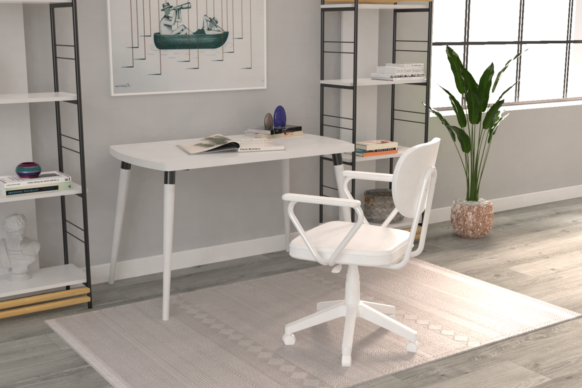 deniz-kollu-ofis-ideasofta3 Vilinze Deniz Kollu Çalışma Koltuğu Tekerlekli Ofis Sandalyesi Beyaz - Deri Beyaz - Görsel 1