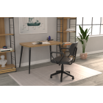 Vilinze Deniz Kollu Çalışma Koltuğu Tekerlekli Ofis Sandalyesi Siyah - Deri Siyah