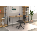 Vilinze Deniz Çalışma Koltuğu Tekerlekli Ofis Sandalyesi Siyah - Deri Siyah