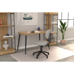 Vilinze Deniz Çalışma Koltuğu Tekerlekli Ofis Sandalyesi Siyah - Teddy Açık Gri