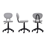 Vilinze Deniz Çalışma Koltuğu Tekerlekli Ofis Sandalyesi Siyah - Teddy Açık Gri - Görsel 3