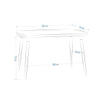 Deniz Sandalye Argos Ahşap Mutfak Masası Takımı - 70x120 Cm Beyaz - Naturel/Siyah - Görsel 3