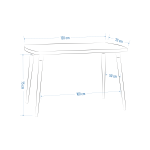 Deniz Sandalye Argos Ahşap Mutfak Masası Takımı - 70x120 Cm Gri - Naturel/Siyah - Görsel 3