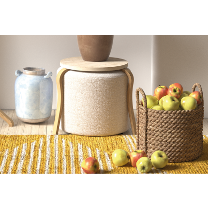 Eva-Pony Krem Puf Set