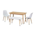 Eames Sandalye-Bank Avanos Ahşap Mdf Mutfak Masası Takımı - 70x120 Cm Naturel - Görsel 3