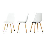 Eames Sandalye-Bank Avanos Ahşap Mdf Mutfak Masası Takımı - 70x120 Cm Beyez-Beyaz/Naturel - Görsel 4