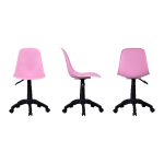 Vilinze Eames Çalışma Koltuğu Tekerlekli Ofis Sandalyesi Siyah - Pembe - Görsel 2