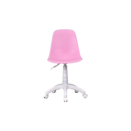 Vilinze Eames Çalışma Koltuğu Tekerlekli Ofis Sandalyesi Beyaz - Pembe