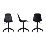 Vilinze Eames Çalışma Koltuğu Tekerlekli Ofis Sandalyesi Siyah - Siyah - Görsel 2