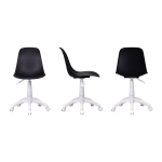 Vilinze Eames Çalışma Koltuğu Tekerlekli Ofis Sandalyesi Beyaz - Siyah - Görsel 2