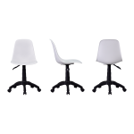 Vilinze Eames Çalışma Koltuğu Tekerlekli Ofis Sandalyesi Siyah - Beyaz - Görsel 2