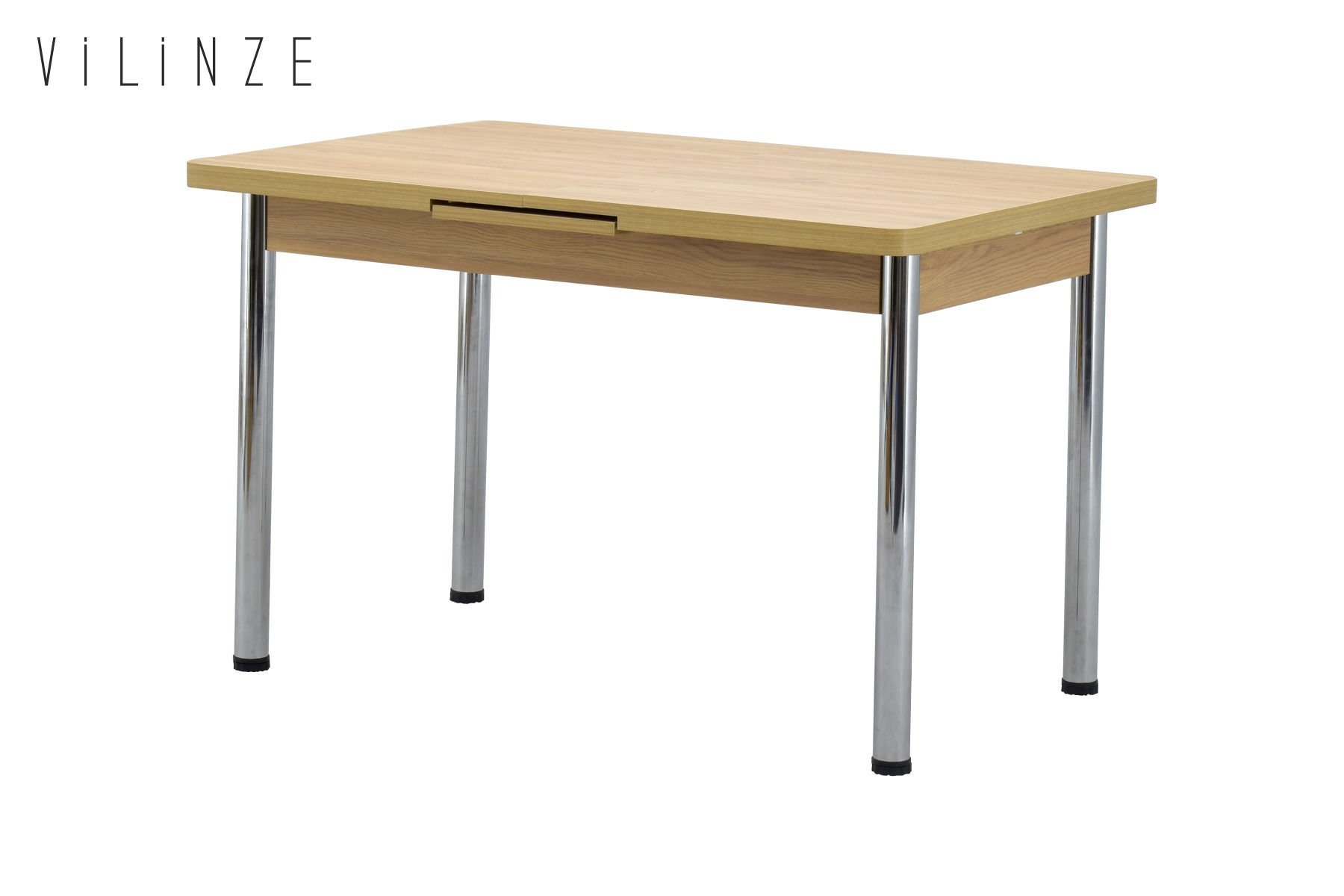 ece801201 Ece Metal Nikel Ayak Yemek Masası - 80x120 cm (80x150 cm) Naturel - Görsel 1