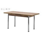 Ece Metal Nikel Ayak Yemek Masası - 80x120 cm (80x150 cm) Kestane - Görsel 2