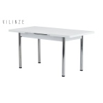 Ece Metal Nikel Ayak Yemek Masası - 80x120 cm (80x150 cm) Beyaz - Görsel 2