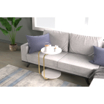 Emr Çok Amaçlı Tekerlekli Gold Ayak C Sehpa Beyaz