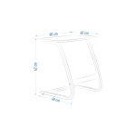 Ergo Çok Amaçlı Ahşap Yatay C Sehpa 60x40 cm Naturel - Naturel - Görsel 4
