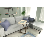 Ergo Çok Amaçlı Ahşap Yatay C Sehpa 60x40 cm Kestane - Traverten