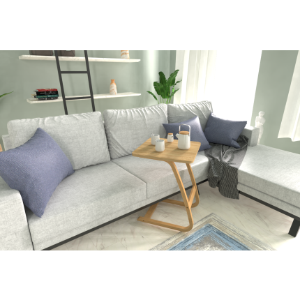 Ergo Çok Amaçlı Ahşap C Sehpa 45x45 cm Naturel - Naturel