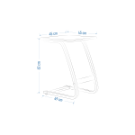 Ergo Çok Amaçlı Ahşap C Sehpa 45x45 cm Kestane - Siyah - Görsel 4