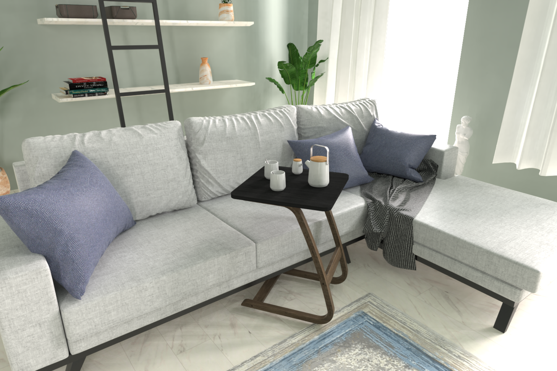 ergo45-ideasoft4 Ergo Çok Amaçlı Ahşap C Sehpa 45x45 cm Kestane - Siyah - Görsel 1