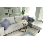 Ergo Çok Amaçlı Ahşap C Sehpa 45x45 cm Kestane - Traverten