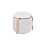 Eva-Pony Krem Puf Set Beyaz/Naturel