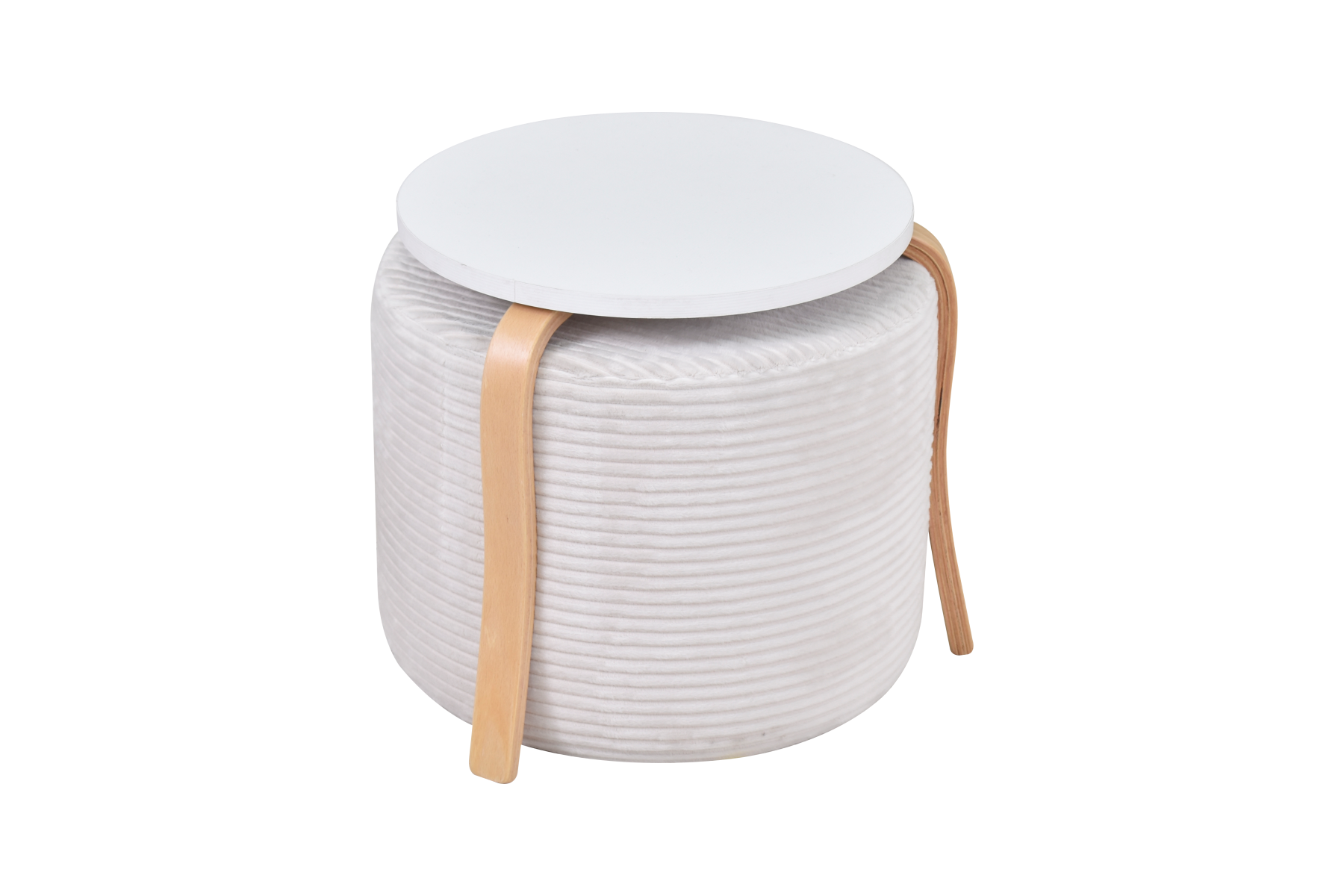 eva-sehpa-pony-kanyon-set-ideasoft13 Eva-Pony Krem Puf Set Beyaz/Naturel - Görsel 1