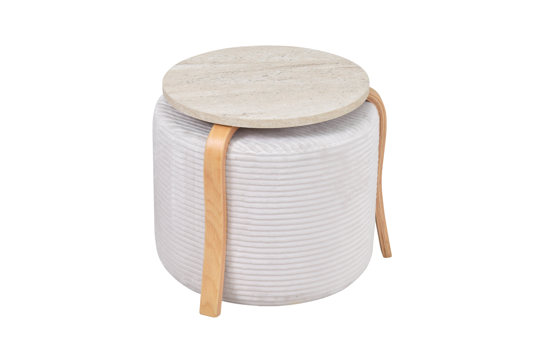 eva-sehpa-pony-kanyon-set-ideasoft17 Eva-Pony Krem Puf Set Traverten/Naturel - Görsel 1