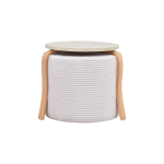 Eva-Pony Krem Puf Set Traverten/Naturel - Görsel 2