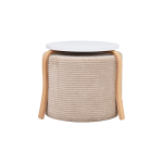 Eva-Pony Sütlü Kahve Puf Set Beyaz/Naturel - Görsel 2