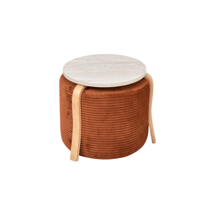 Eva-Pony Kiremit Puf Set Traverten/Naturel