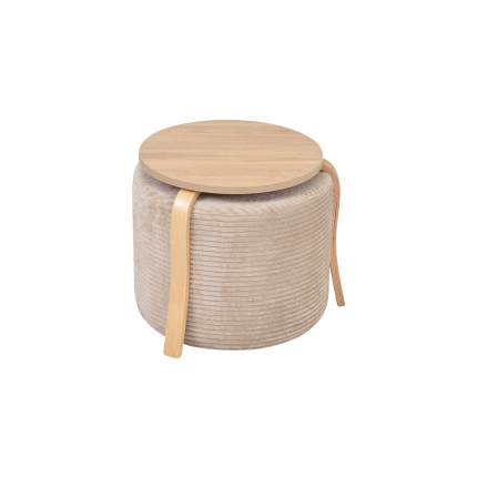 Eva-Pony Sütlü Kahve Puf Set Naturel