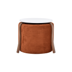 Eva-Pony Kiremit Puf Set Beyaz/Kestane - Görsel 2