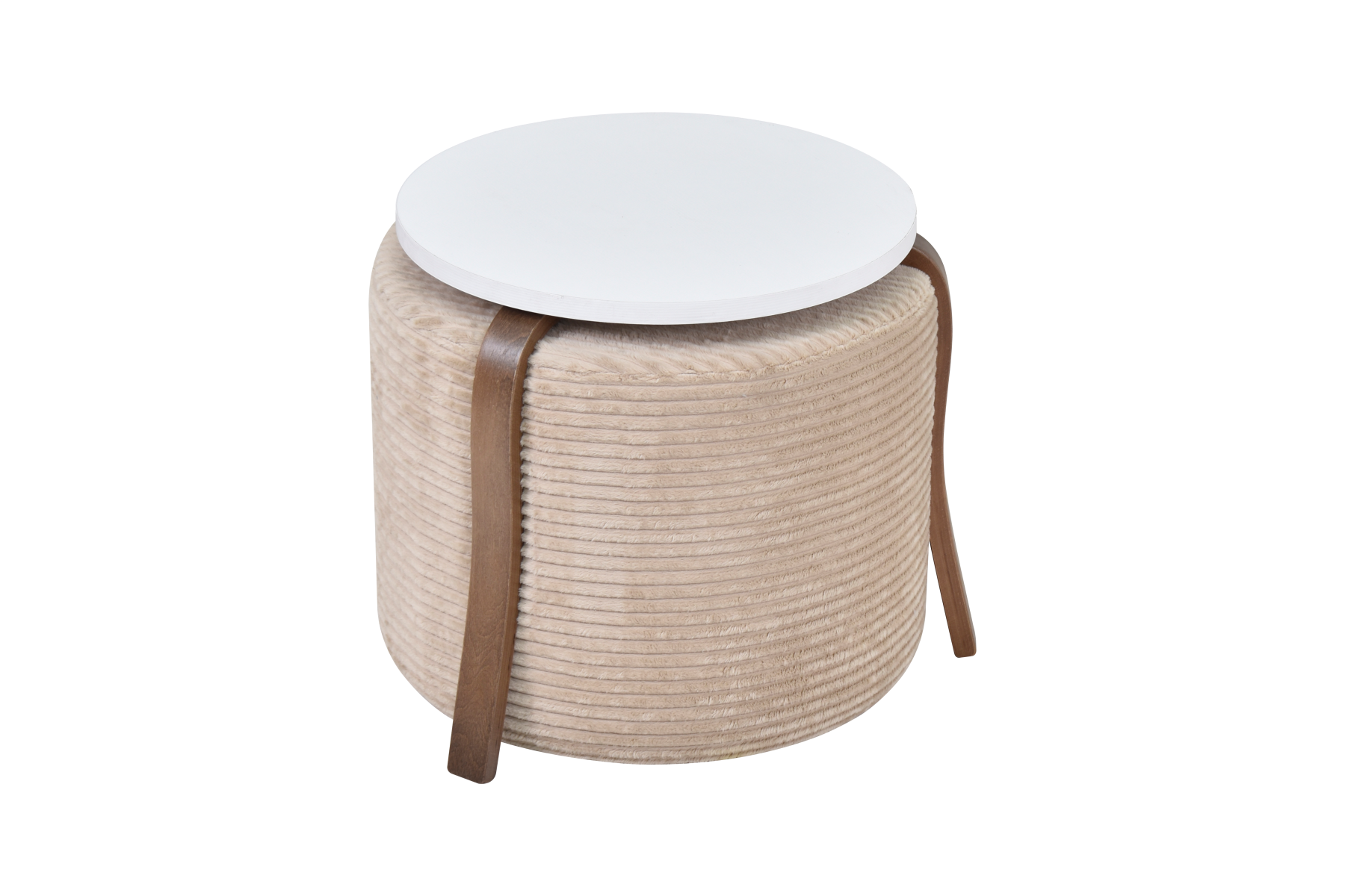 eva-sehpa-pony-kanyon-set-ideasoft7 Eva-Pony Sütlü Kahve Puf Set Beyaz/Kestane - Görsel 1