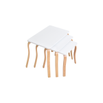 Eva 3'lü Zigon Sehpa Naturel - Beyaz