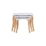 Eva 3'lü Zigon Sehpa Naturel - Beyaz - Görsel 2