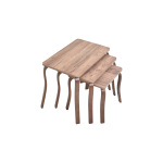 Eva 3'lü Zigon Sehpa Kestane - Kestane