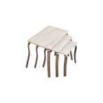 Eva 3'lü Zigon Sehpa Kestane - Traverten