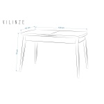 Golf Ahşap Yemek Masası - 70x120cm (70x150cm) Kestane/Siyah - Görsel 3