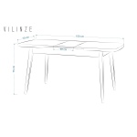 Golf Ahşap Yemek Masası - 70x120cm (70x150cm) Kestane/Siyah - Görsel 4