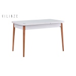 Golf Ahşap Yemek Masası - 70x120cm (70x150cm) Beyaz/Naturel