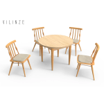 Soma Sandalye Turna Yuvarlak Mutfak Masası Takımı Naturel - Görsel 4