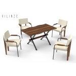 Saray Sandalye Aksa Mutfak Masası Takımı - 80x140 cm - Görsel 3