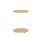 Emr Çok Amaçlı Tekerlekli Beyaz Ayak C Sehpa Naturel - Görsel 3